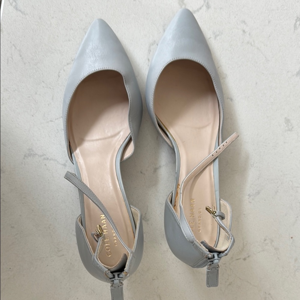 Cole Haan Gray heels with Ankle Strap